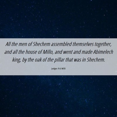 Picture 06 - Judges 9:6 WEB - All the men of Shechem assembled themselves - Bible Verse Picture