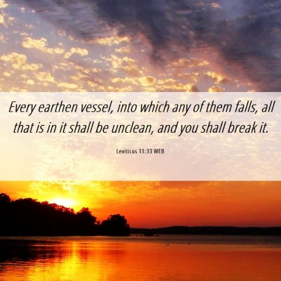 Picture 06 - Leviticus 11:33 WEB - Every earthen vessel, into which any of them - Bible Verse Picture