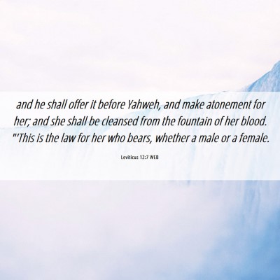 Picture 06 - Leviticus 12:7 WEB - and he shall offer it before Yahweh, and make - Bible Verse Picture