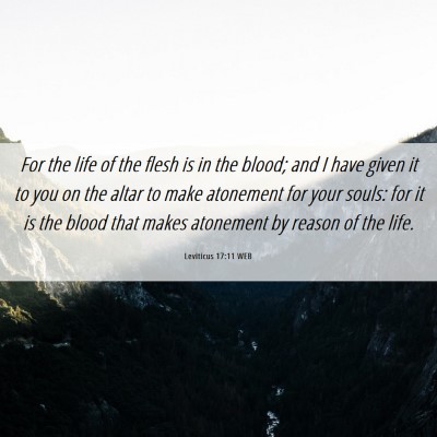 Picture 06 - Leviticus 17:11 WEB - For the life of the flesh is in the blood; and I - Bible Verse Picture