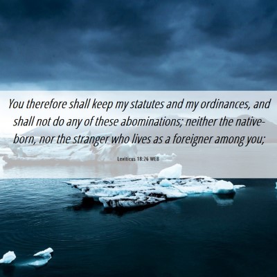 Picture 06 - Leviticus 18:26 WEB - You therefore shall keep my statutes and my - Bible Verse Picture