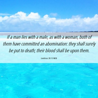 Picture 06 - Leviticus 20:13 WEB - If a man lies with a male, as with a woman, both - Bible Verse Picture