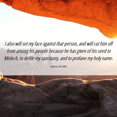 Picture 06 - Leviticus 20:3 WEB - I also will set my face against that person, and - Bible Verse Picture