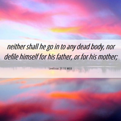 Picture 06 - Leviticus 21:11 WEB - neither shall he go in to any dead body, nor - Bible Verse Picture