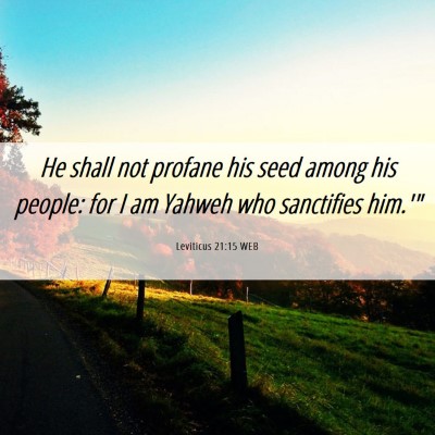 Picture 06 - Leviticus 21:15 WEB - He shall not profane his seed among his people: - Bible Verse Picture