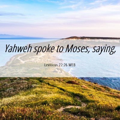 Picture 06 - Leviticus 22:26 WEB - Yahweh spoke to Moses, - Bible Verse Picture