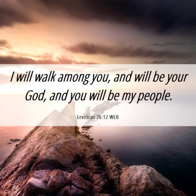Picture 06 - Leviticus 26:12 WEB - I will walk among you, and will be your God, and - Bible Verse Picture