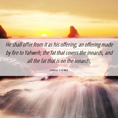 Picture 06 - Leviticus 3:14 WEB - He shall offer from it as his offering, an - Bible Verse Picture