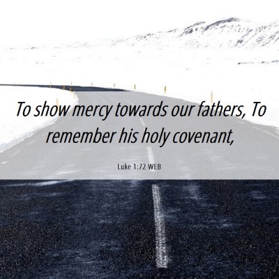 Picture 06 - Luke 1:72 WEB - To show mercy towards our fathers, To remember - Bible Verse Picture