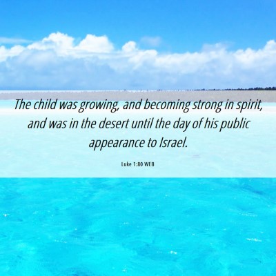 Picture 06 - Luke 1:80 WEB - The child was growing, and becoming strong in - Bible Verse Picture