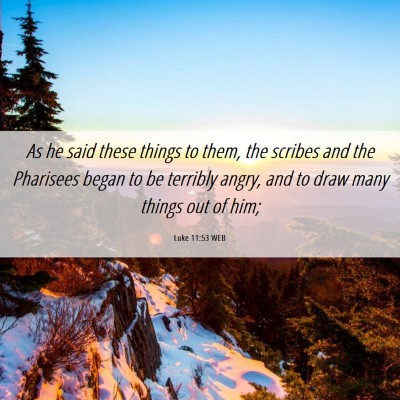 Picture 06 - Luke 11:53 WEB - As he said these things to them, the scribes and - Bible Verse Picture
