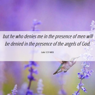 Picture 06 - Luke 12:9 WEB - but he who denies me in the presence of men will - Bible Verse Picture