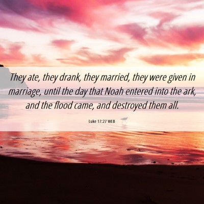 Picture 06 - Luke 17:27 WEB - They ate, they drank, they married, they were - Bible Verse Picture