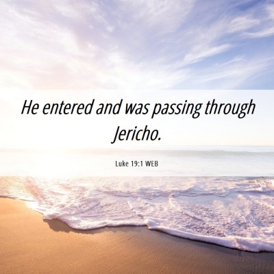 Picture 06 - Luke 19:1 WEB - He entered and was passing through - Bible Verse Picture