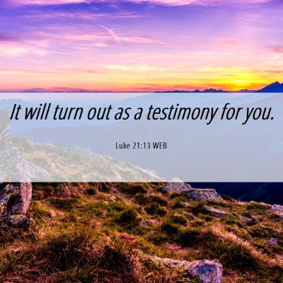 Picture 06 - Luke 21:13 WEB - It will turn out as a testimony for - Bible Verse Picture