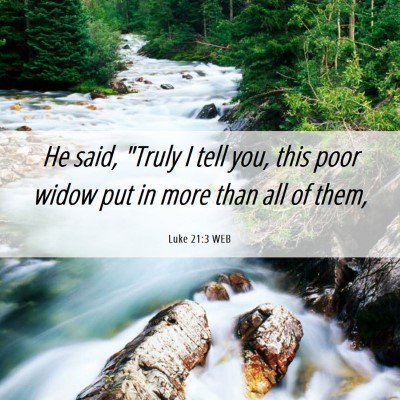 Picture 06 - Luke 21:3 WEB - He said, 