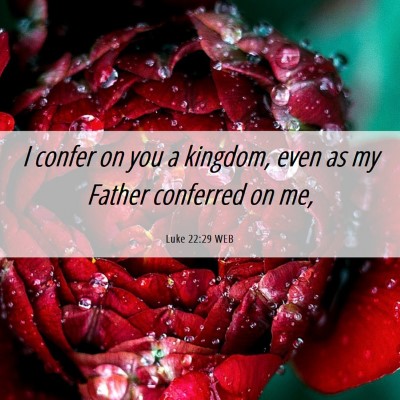 Picture 06 - Luke 22:29 WEB - I confer on you a kingdom, even as my Father - Bible Verse Picture