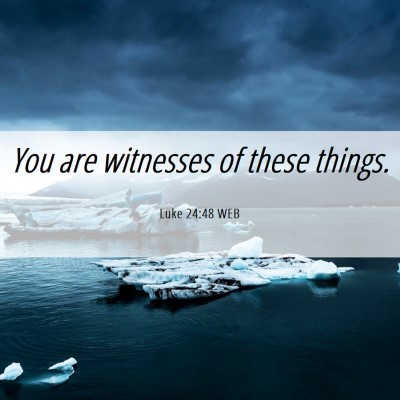 Picture 06 - Luke 24:48 WEB - You are witnesses of these - Bible Verse Picture