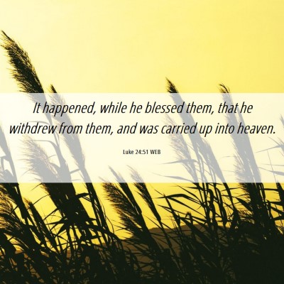 Picture 06 - Luke 24:51 WEB - It happened, while he blessed them, that he - Bible Verse Picture