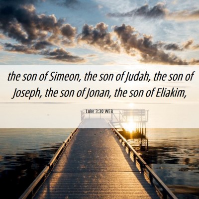 Picture 06 - Luke 3:30 WEB - the son of Simeon, the son of Judah, the son of - Bible Verse Picture