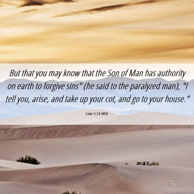 Picture 06 - Luke 5:24 WEB - But that you may know that the Son of Man has - Bible Verse Picture