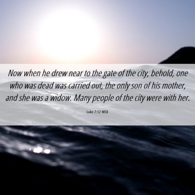 Picture 06 - Luke 7:12 WEB - Now when he drew near to the gate of the city, - Bible Verse Picture