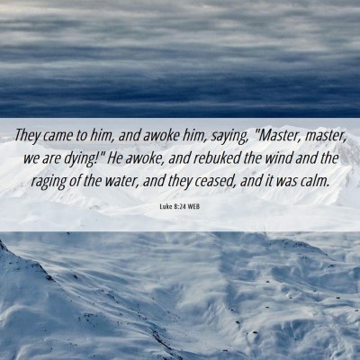Picture 06 - Luke 8:24 WEB - They came to him, and awoke him, saying, 