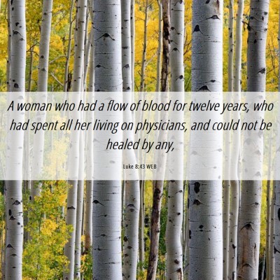 Picture 06 - Luke 8:43 WEB - A woman who had a flow of blood for twelve years, - Bible Verse Picture