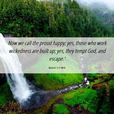 Picture 06 - Malachi 3:15 WEB - Now we call the proud happy; yes, those who work - Bible Verse Picture
