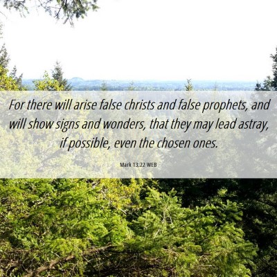 Picture 06 - Mark 13:22 WEB - For there will arise false christs and false - Bible Verse Picture