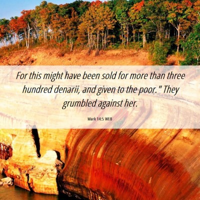 Picture 06 - Mark 14:5 WEB - For this might have been sold for more than three - Bible Verse Picture