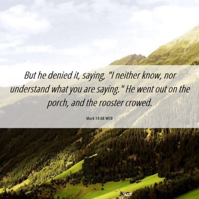Picture 06 - Mark 14:68 WEB - But he denied it, saying, 