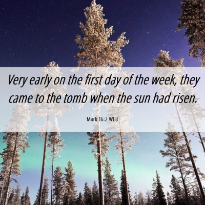 Picture 06 - Mark 16:2 WEB - Very early on the first day of the week, they - Bible Verse Picture