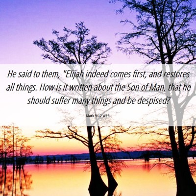 Picture 06 - Mark 9:12 WEB - He said to them, 