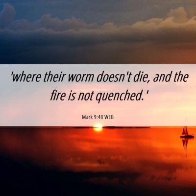 Picture 06 - Mark 9:48 WEB - 'where their worm doesn't die, and the fire is - Bible Verse Picture