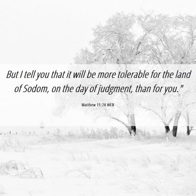 Picture 06 - Matthew 11:24 WEB - But I tell you that it will be more tolerable for - Bible Verse Picture