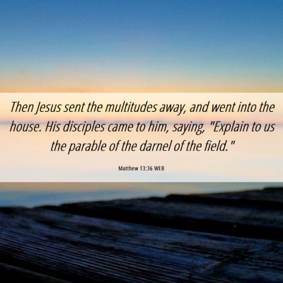 Picture 06 - Matthew 13:36 WEB - Then Jesus sent the multitudes away, and went - Bible Verse Picture