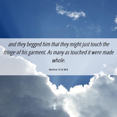 Picture 06 - Matthew 14:36 WEB - and they begged him that they might just touch - Bible Verse Picture