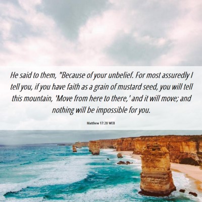 Picture 06 - Matthew 17:20 WEB - He said to them, 