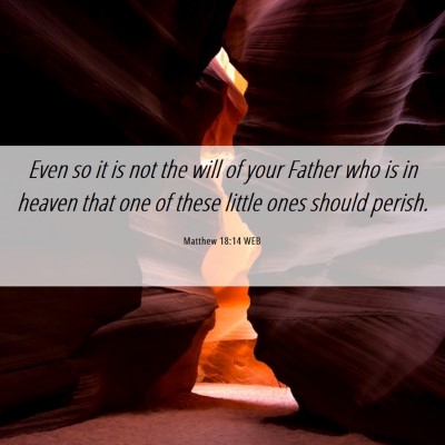 Picture 06 - Matthew 18:14 WEB - Even so it is not the will of your Father who is - Bible Verse Picture