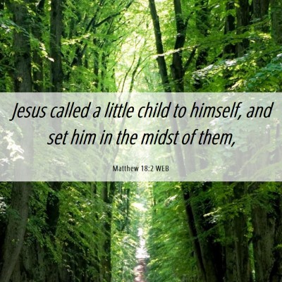 Picture 06 - Matthew 18:2 WEB - Jesus called a little child to himself, and set - Bible Verse Picture