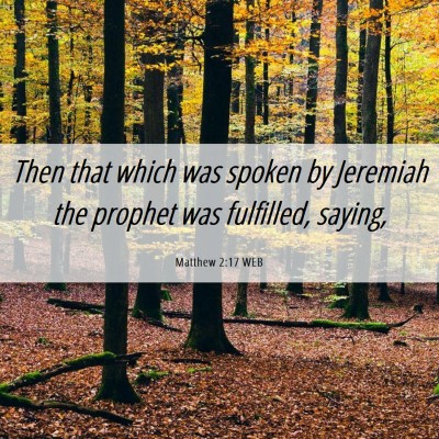 Picture 06 - Matthew 2:17 WEB - Then that which was spoken by Jeremiah the - Bible Verse Picture