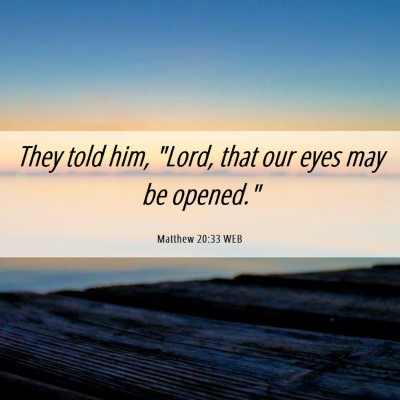 Picture 06 - Matthew 20:33 WEB - They told him, 