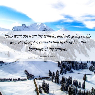 Picture 06 - Matthew 24:1 WEB - Jesus went out from the temple, and was going on - Bible Verse Picture
