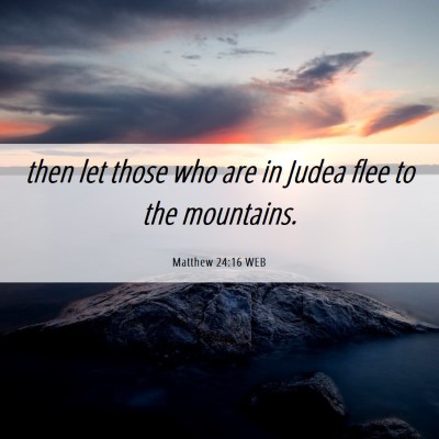 Picture 06 - Matthew 24:16 WEB - then let those who are in Judea flee to the - Bible Verse Picture