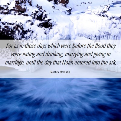 Picture 06 - Matthew 24:38 WEB - For as in those days which were before the flood - Bible Verse Picture