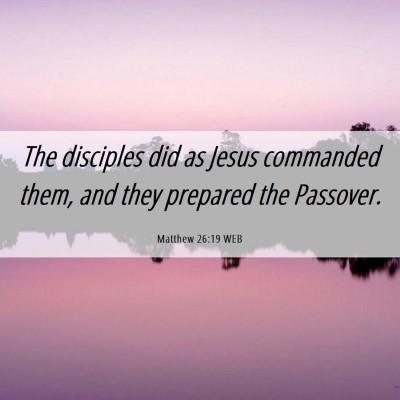 Picture 06 - Matthew 26:19 WEB - The disciples did as Jesus commanded them, and - Bible Verse Picture