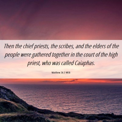 Picture 06 - Matthew 26:3 WEB - Then the chief priests, the scribes, and the - Bible Verse Picture