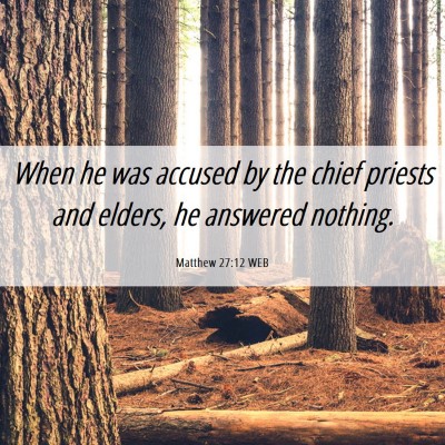 Picture 06 - Matthew 27:12 WEB - When he was accused by the chief priests and - Bible Verse Picture