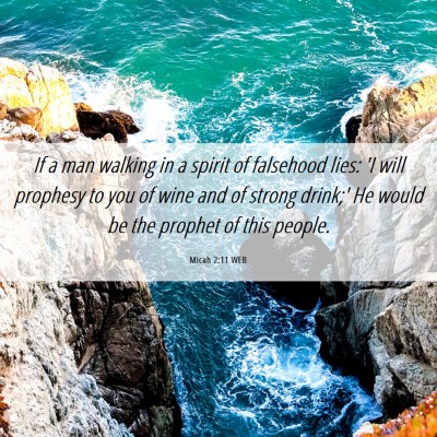 Picture 06 - Micah 2:11 WEB - If a man walking in a spirit of falsehood lies: - Bible Verse Picture